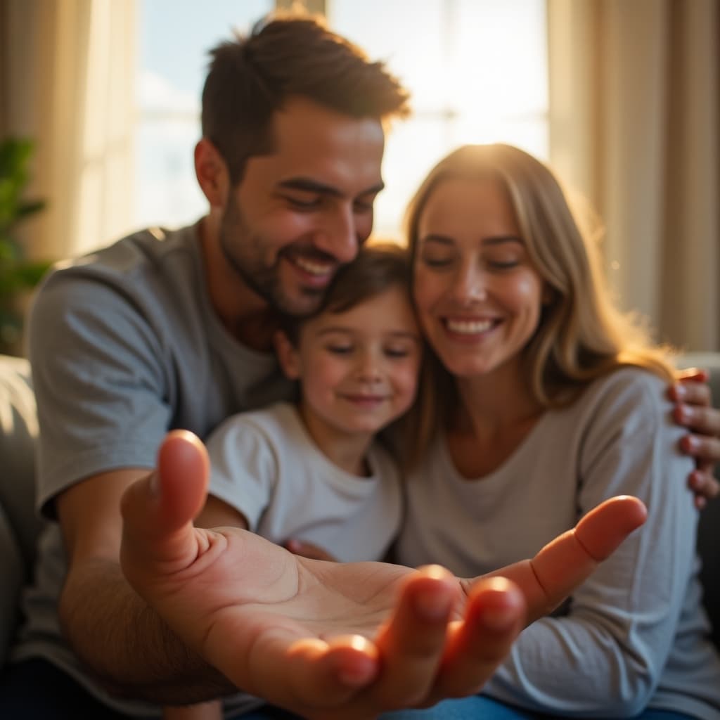 A happy family with life insurance A happy family with life insurance